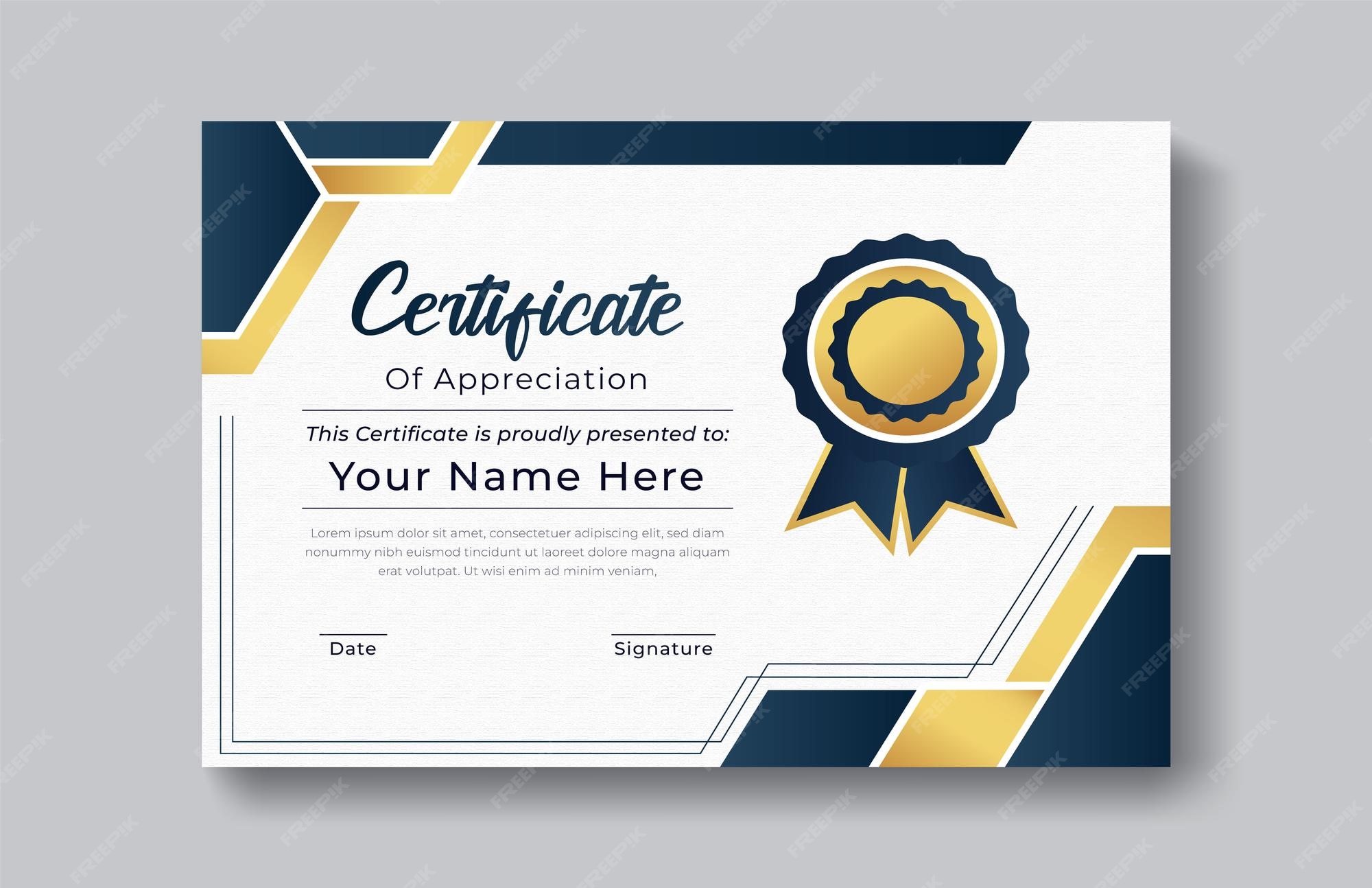 Premium Vector Certificate Design template modern professional Premium Vector Certificate Design template modern professional