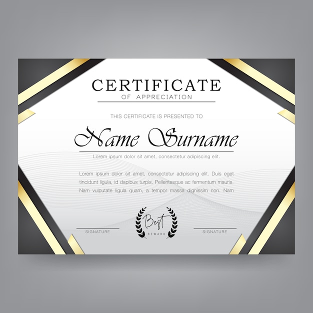 Certificate design template in modern style