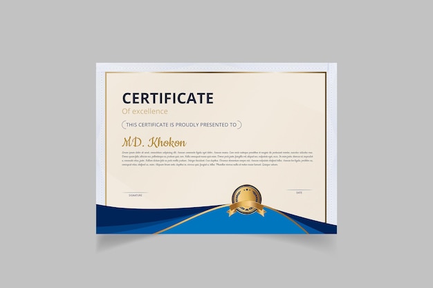 Certificate design template with elegant elements