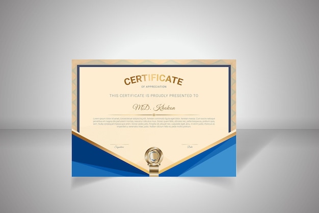 Certificate design template with elegant elements