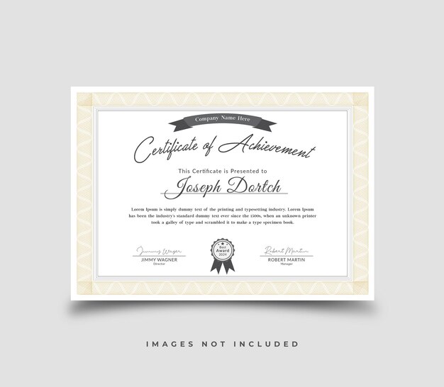 Vector certificate design template