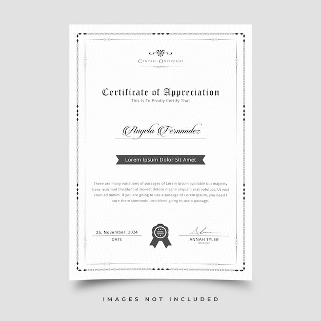 Vector certificate design template