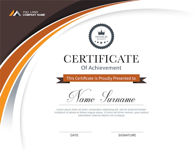 Vector certificate design template