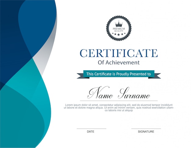 Vector certificate design template