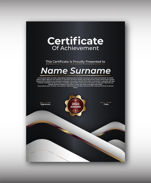 Vector certificate design template
