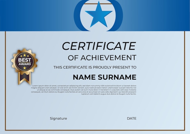 Vector certificate design template