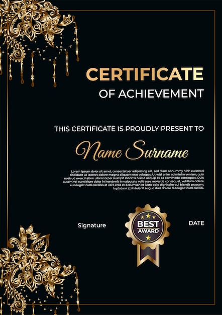 Certificate design template