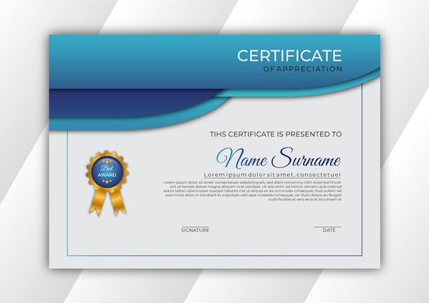 Vector certificate design template