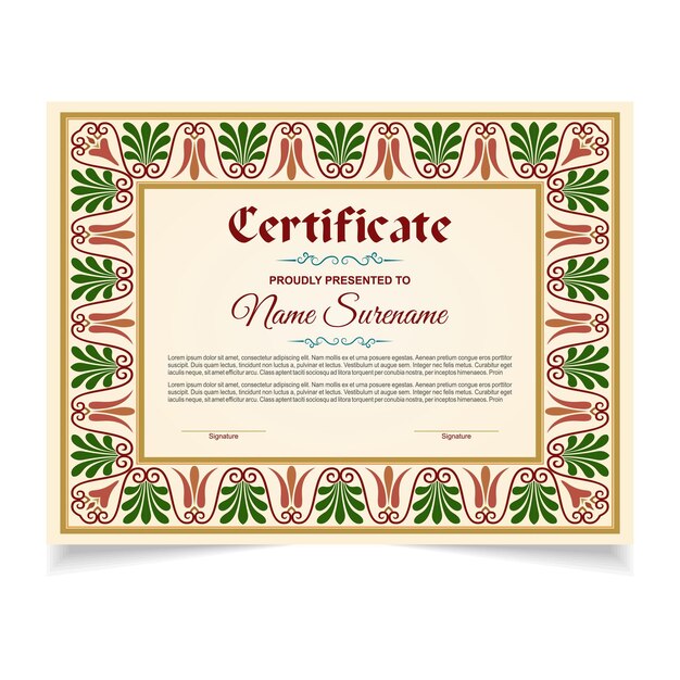 Certificate design template