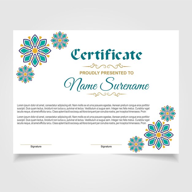 Certificate design template