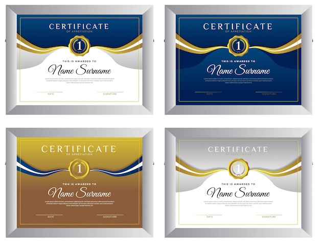 Certificate designs simple elegant and modern of award