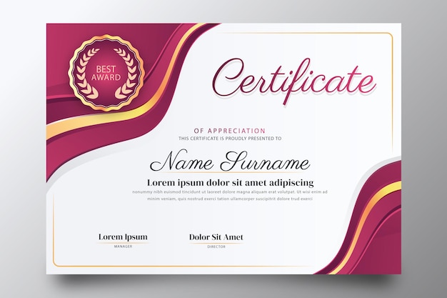 Certificate or diploma certificate template