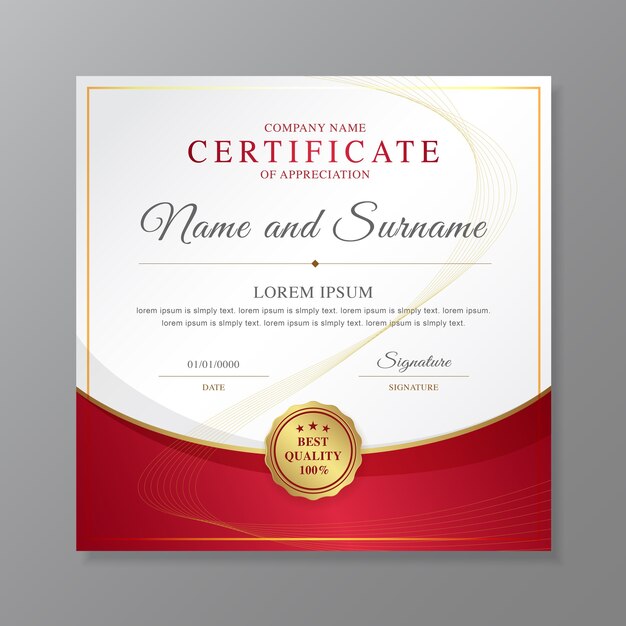 Vector certificate and diploma luxury template