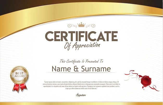 Certificate or diploma of modern design or gift certificate template