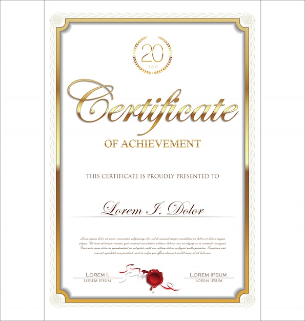 Certificate or diploma retro template vector illustration