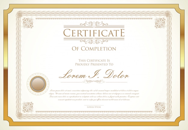 Certificate or diploma retro template