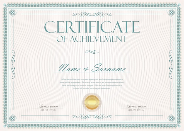 Vector certificate or diploma retro vintage template