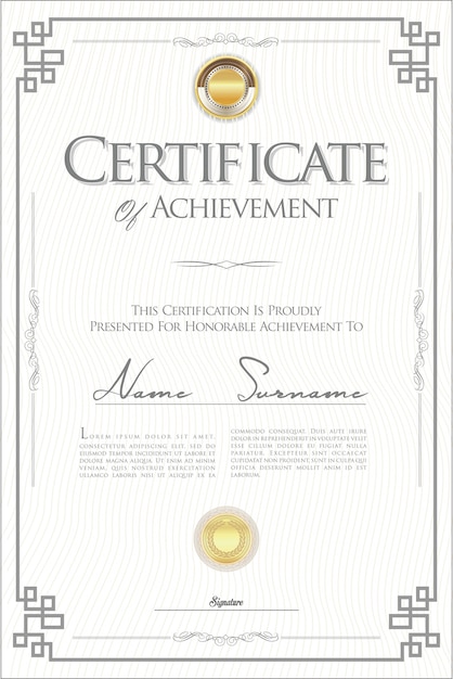 Сертификат или диплом ретро