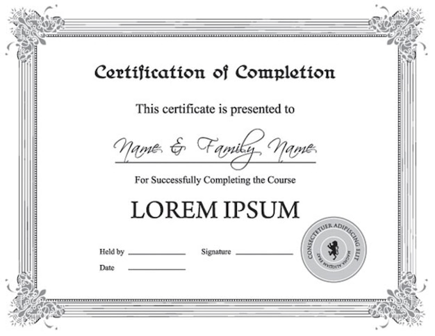 Certificate frame designCertificate template for recognition