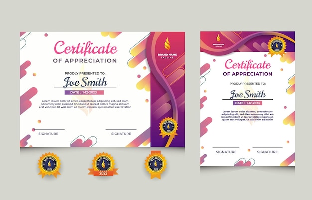 Certificate Gradient Modern Set Design