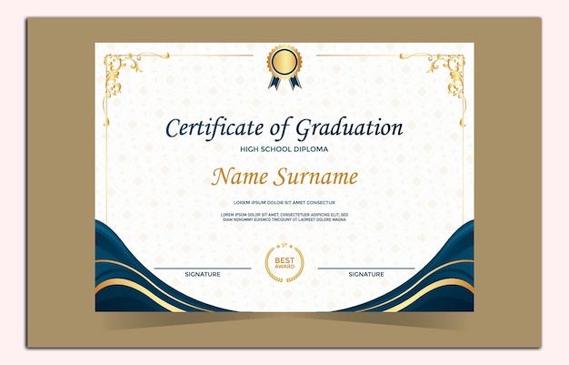 Vector certificate of graduation template