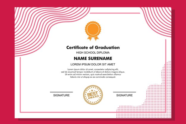 Vector a certificate of graduation with a gold star on the top.