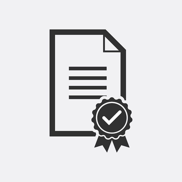 Certificate icon isolated on white background vector illustration