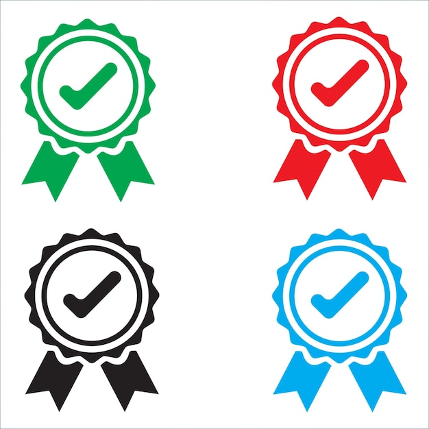 Certificate icon Premium quality Achievement badge Profile Verification Check mark icon Vector