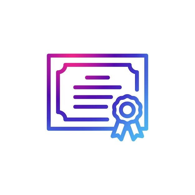 Certificate icon with gradient purple effect