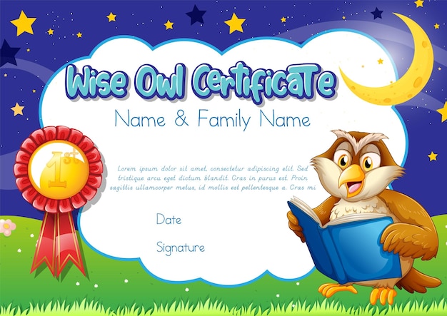 Certificate for kids template with customizable design with play