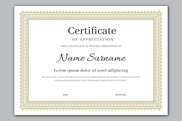 Certificate layout design vector file print ready