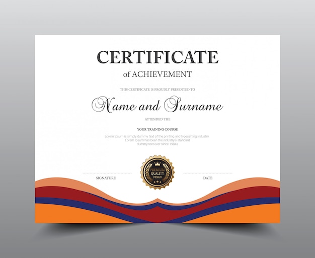 Certificate layout template design. Luxury and Modern style.