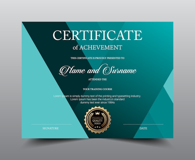 Certificate layout template design.