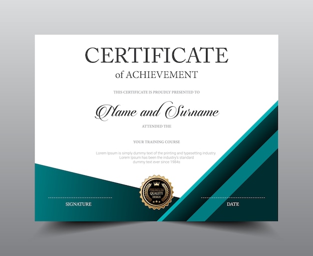 Certificate layout template design.