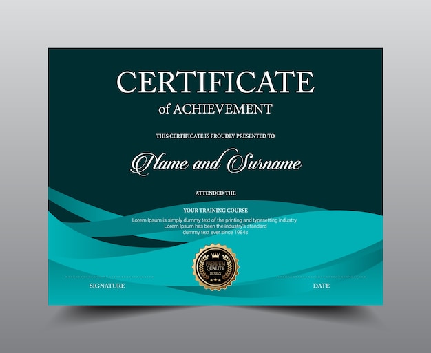 Certificate layout template design.