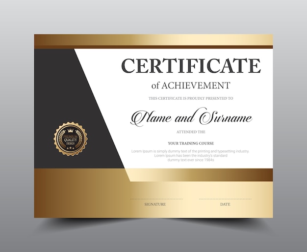 Vector certificate layout template design.