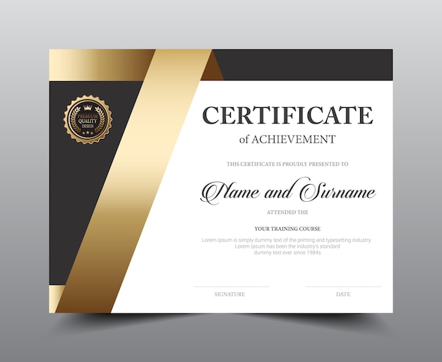 Vector certificate layout template design.