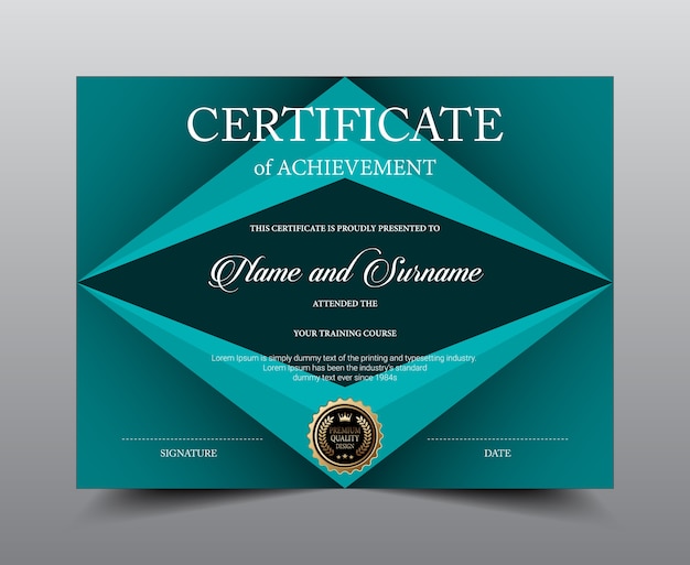 Certificate layout template design.