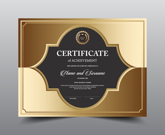 Vector certificate layout template design.