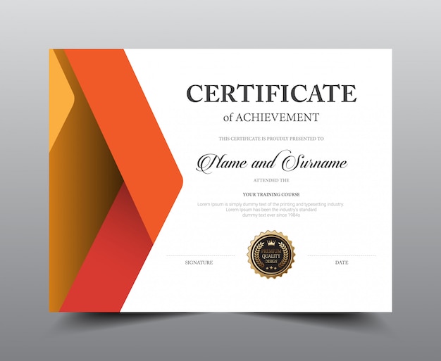 Certificate layout template design.