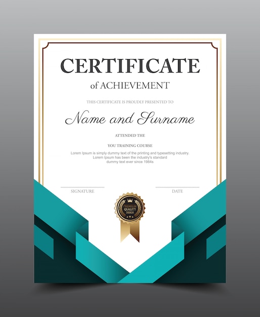 Certificate layout template. luxury and modern style