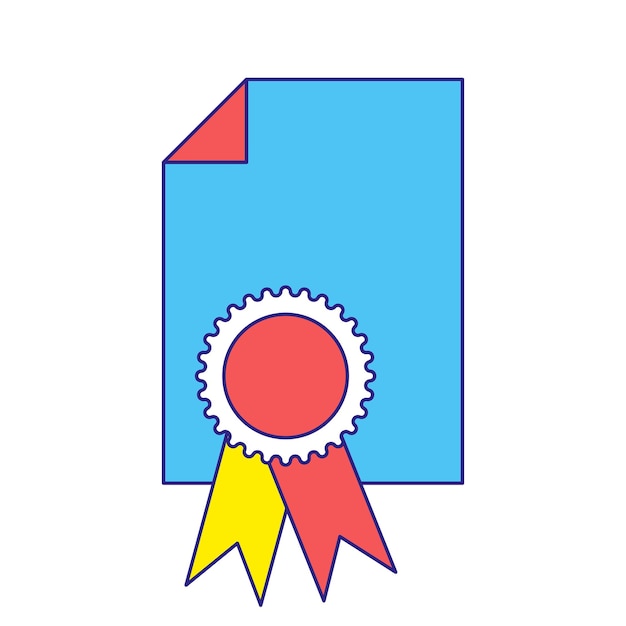 Vector certificate line icon diploma award medal school honorary award paper victory study praise merit vector icon voor zaken en reclame