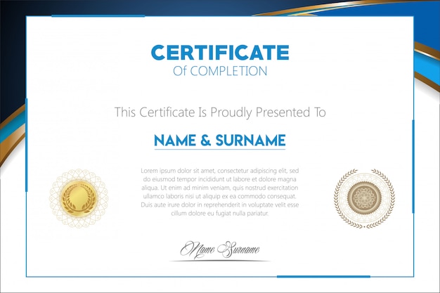 Certificate modern design template