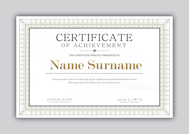 Certificate of Achievement Design en vactor-bestand