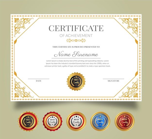 Certificate of Appreciation retro vintage sjabloon bedrijfsdiploma en onderwijs
