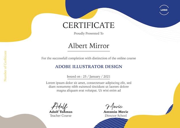 Certificate for online course