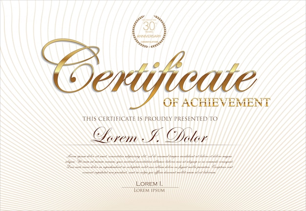 Сертификат или диплом ретро шаблон векторной иллюстрации