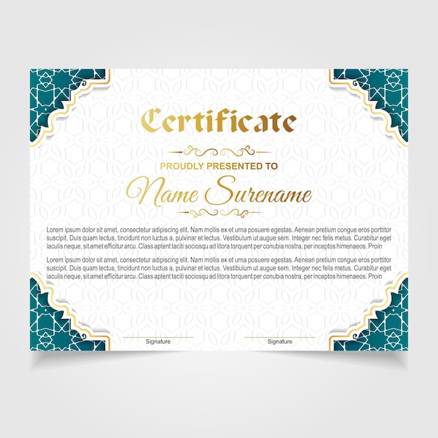 Certificate Ornamental Template Design