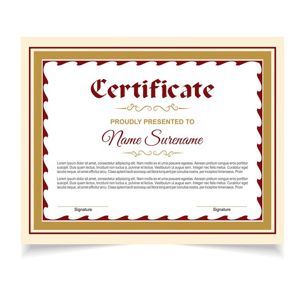 Certificate Ornamental Template Design