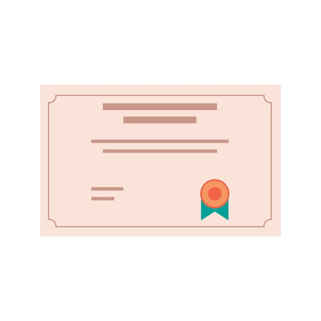 certificate and qualification document flat vector illustration